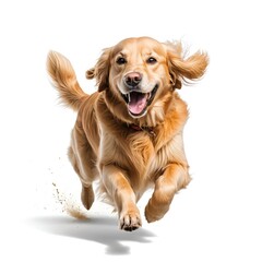Happy Golden Retriever Running