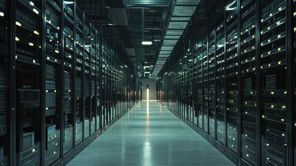 Fototapeta premium Serene High Ceilinged Distribution Center with Modern Technology