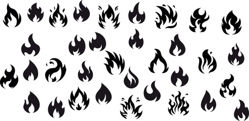 This black and white fire icon is perfect for use in a variety of design projects