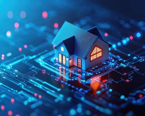 Obraz premium A futuristic vision of a home inspection process