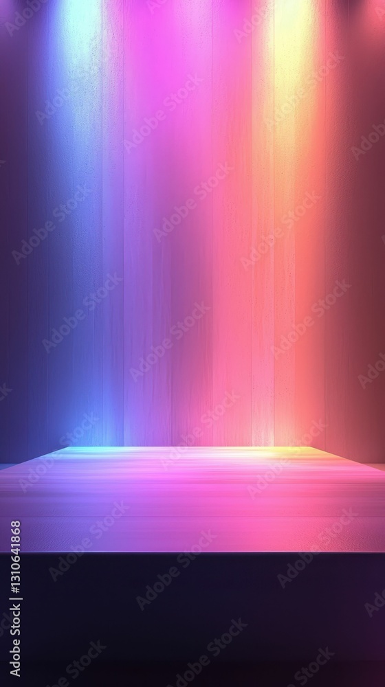 Poster serene and soft lit stage background with gentle color gradients