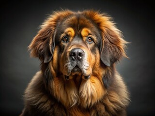 Fototapeta premium Majestic Tibetan Mastiff Studio Portrait: Minimalist Dog Photography