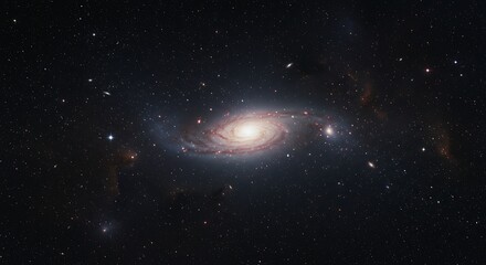 Naklejka premium Swirling Spiral Galaxy Shining Brightly with Distant Stars in Deep Space