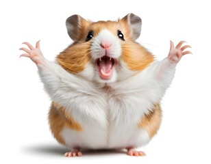 Happy Hamster Raising Paws