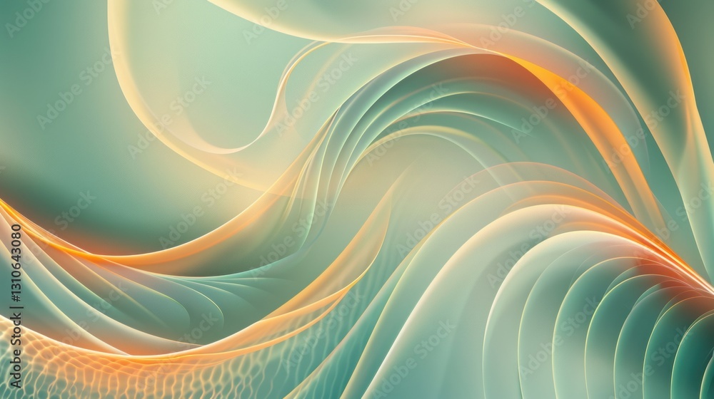 Poster abstract waves of color flowing in a serene background