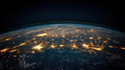 Corporate trade network concept with a futuristic digital world and bright economy links.