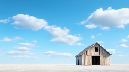 Solitude in Decay - Abandoned Wooden Barn in Prairie Under Dramatic Skies