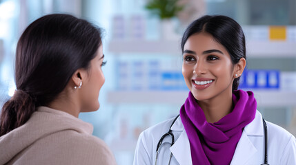 Obraz premium Patient consulting a doctor in the hospital corridor