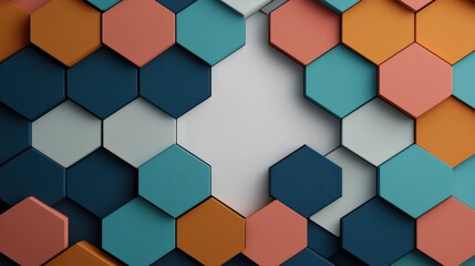 Vibrant Colorful Hexagon Wall Art Creating a Modern and Dynamic Space