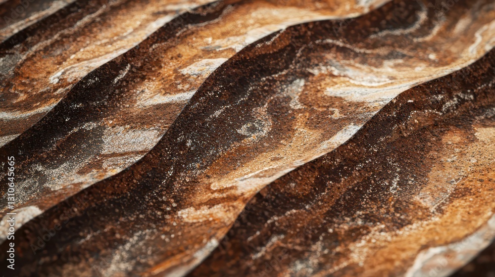 Poster textured close-up of rusted metal plating with unique patterns