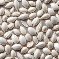 White Seeds or Nuts Pattern Background