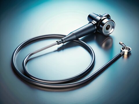 Medical Endoscopy: Close-up of Gastroscopy Instrument with Copy Space