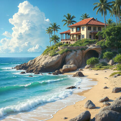 Tropical Cliffside Villa Retreat