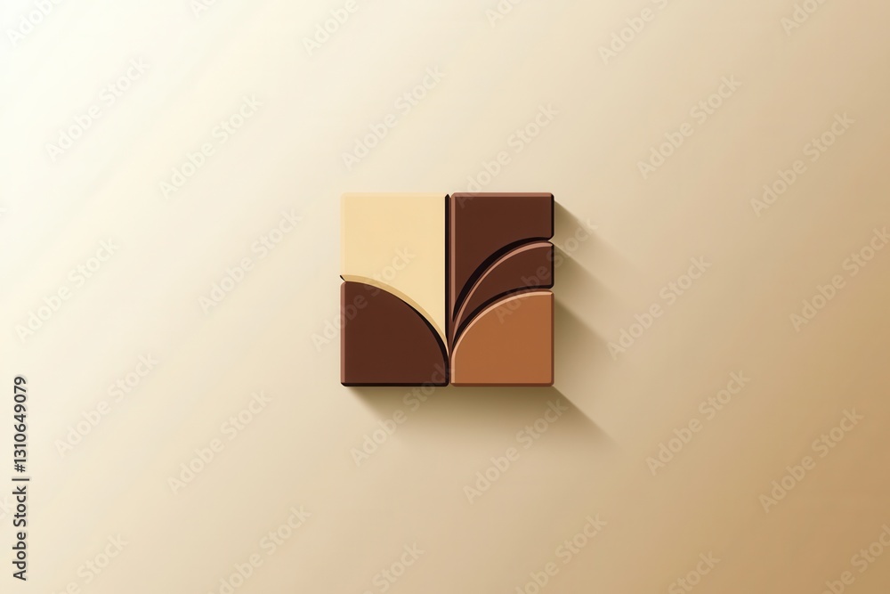Poster clean and simple flat chocolate bar logo showcasing rich brown tones in a modern style for branding 