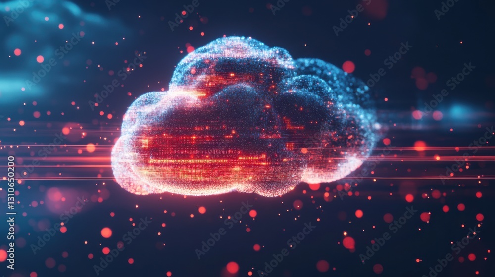 Poster abstract cloud computing digital data network