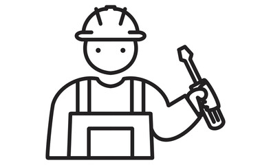 電気工事士のアイコンイラスト 作業員・技術者のシンボル