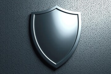A Smooth Metallic Shield on a Textured Surface, Representing Protection and Security