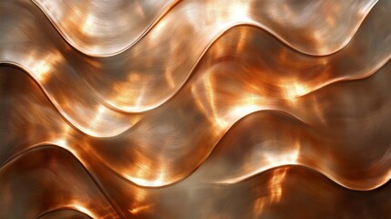 Obraz premium Wavy metal art piece showing curves in a smooth surface