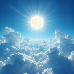 Radiant Sun Above the Clouds