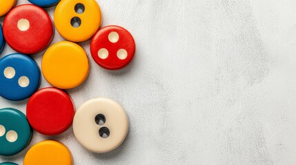 Vintage Colored Buttons on a Textured Background