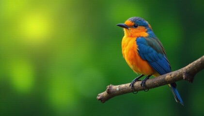 A bird perched on a tree branch, wildlife, forest, nature