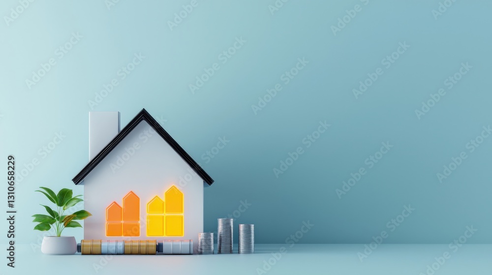 Aufkleber a property highlighted with energy-efficient upgrades