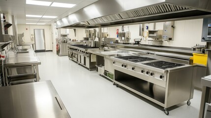 Clean and spacious kitchen with a smart storage system and moisture-resistant materials.