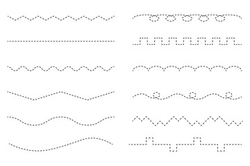 Obraz premium Tracing line images on set. Vector illustration.