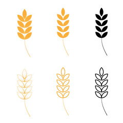 Wheat icon images on pack. Vector illustration.