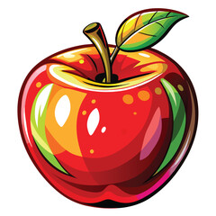Generate a highly detailed image of a shiny, red apple with bold black outlines, featuring a realistic, three-dimensional letter 'G' subtly incorporated into its surface.