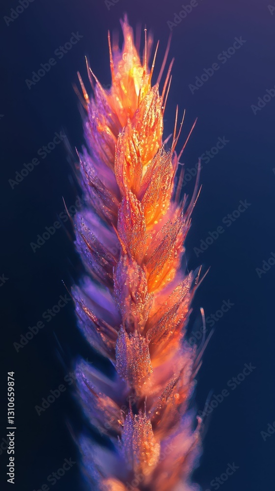 Poster macro photography of grass spikelet showcasing subtle color gradient