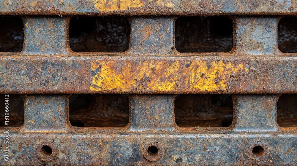Poster detailed macro image of rusty industrial pallets with texture