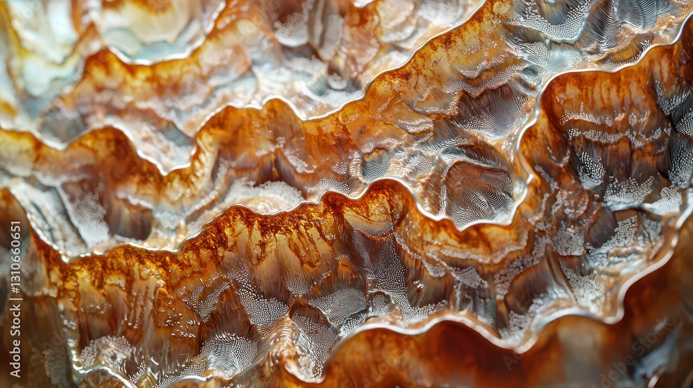 Poster detailed macro of rusted sheet metal with intricate patterns