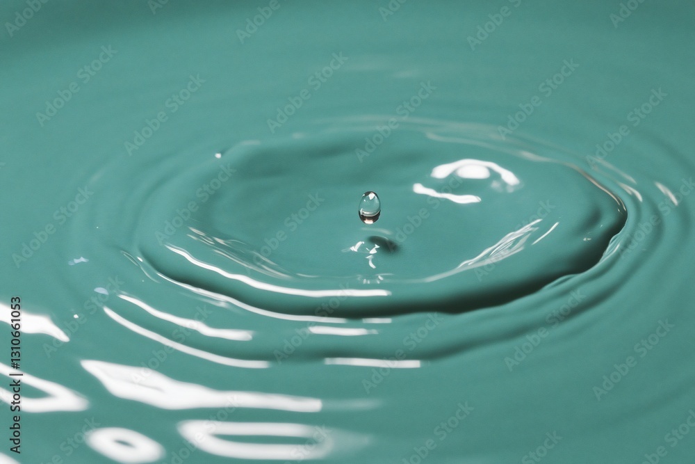 Aufkleber teal liquid with a drop creating concentric ripples.