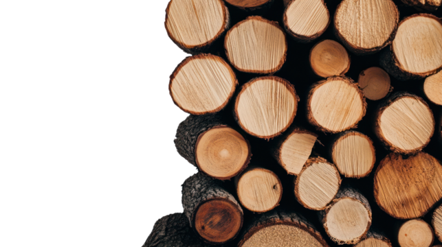 Stacked logs showcasing natural wood texture against a black background.