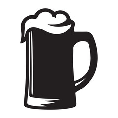 Classic Beer Mug Silhouette Vector for Drink Related Graphics