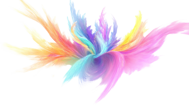 Colorful abstract swirl of light, dynamically flowing in a harmonious blend of hues on a black background.