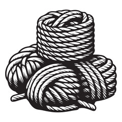 Tangled Rope Balls Vector Illustration For Crafts Or Hobbies