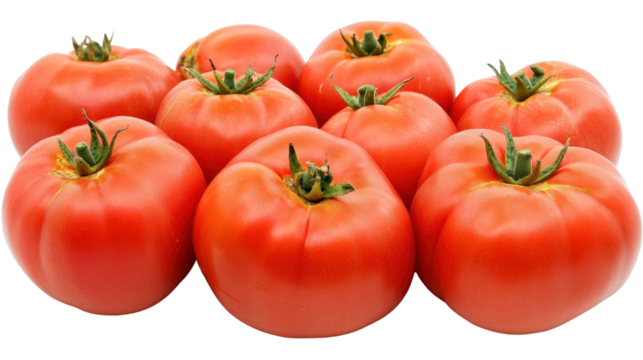 Fresh, ripe tomatoes stacked together, showcasing their smooth and vibrant red skin, ideal for culinary uses and healthy recipes.