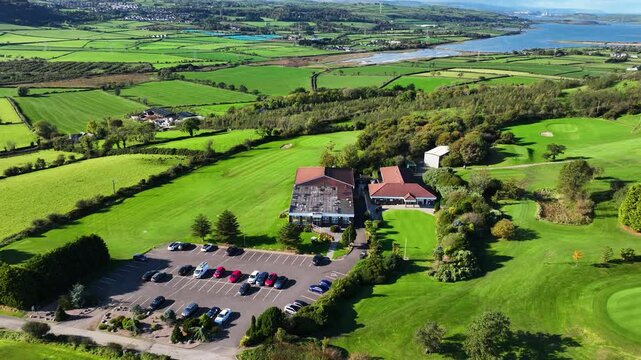Aerial Video of Whitehead Golf Club County Antrim Northern Ireland 21-02-25 