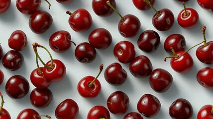 Ideal for culinary designs, food packaging, and fresh produce drawings in projects with an organic or health-focused theme, this high-resolution red cherry is isolated on a clear backdrop.