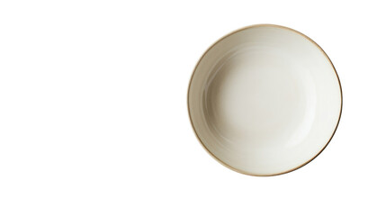 Simple white bowl on a transparent background, perfect for showcasing culinary creations.