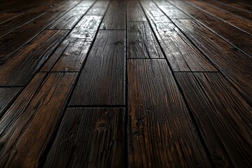 Dark wood floor texture, interior design, background