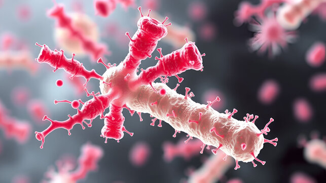 Bartonella henselae bacteria, the causative agent of cat-scratch disease or bartonellosis, formerly known as Rochalimaea bacteria, 3D illustration