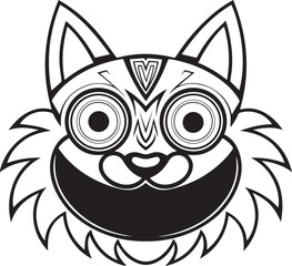 black and white cartoon cat