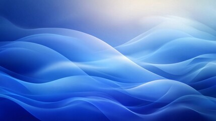 Obraz premium Serene Blue Waves in Soft Gradients Flowing Across a Gradient Background, Perfect for Relaxing and Calming Visual Themes in Various Creative Projects