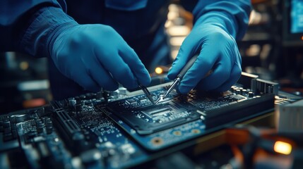 Computer Technician Repairing Desktop CPU