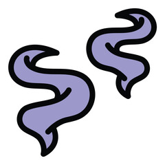 Fototapeta premium Smoke icon in flat line style representing vapor fumes or fire ideal for environmental safety and atmospheric concepts.