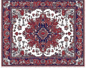 Persian Rug for Red & White Design.