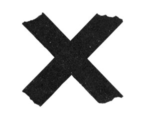 Title: Black Torn Adhesive Tape PNG, Crossed Grunge Duct Strip Transparent